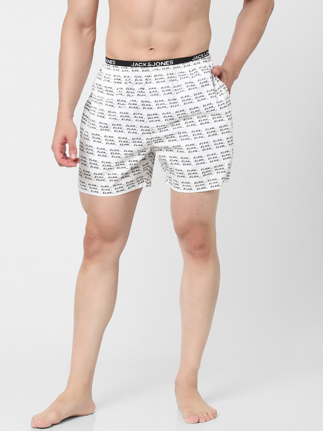 Jack & Jones Men White Printed Boxers 1339959001
