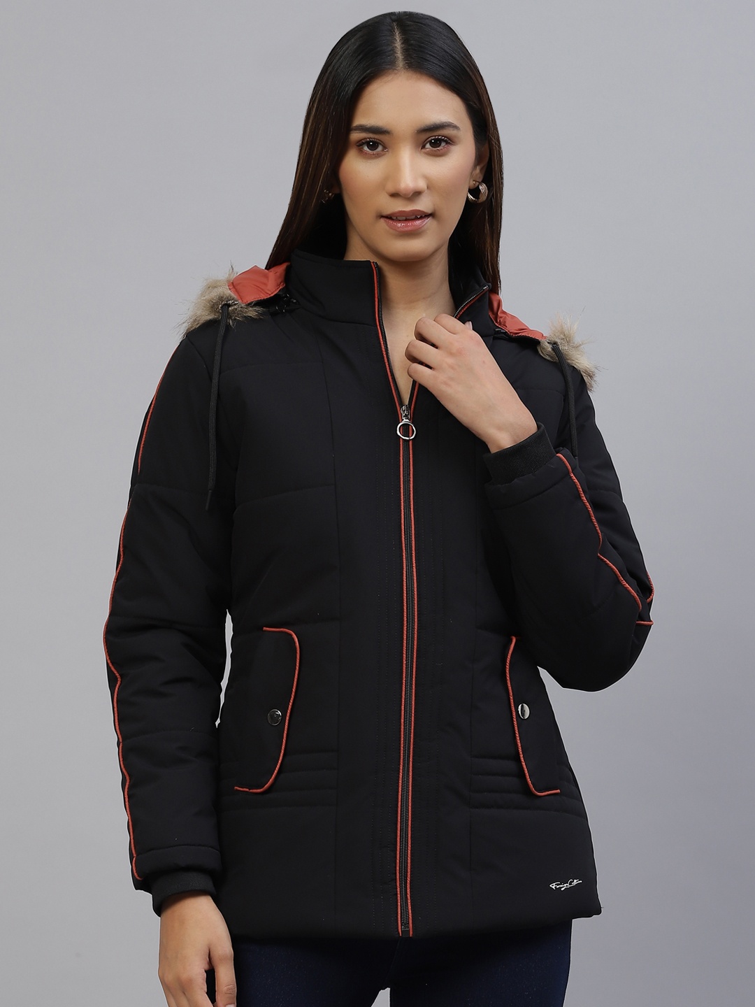 

Foreign Culture By Fort Collins Women Black Longline Padded Jacket