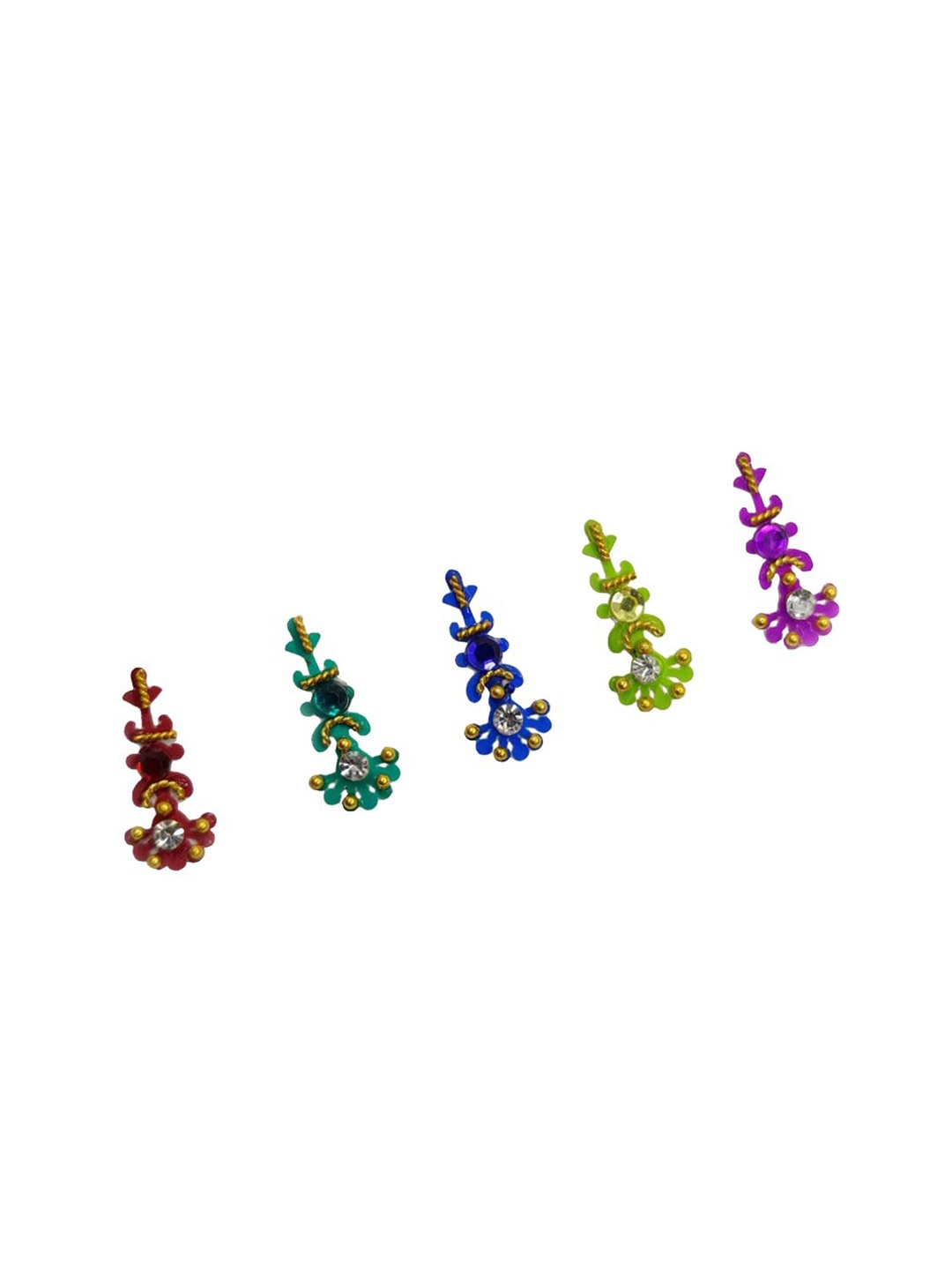 

Comet Busters 5 Pcs Multicoloured Stone Studded Bindi, Multi