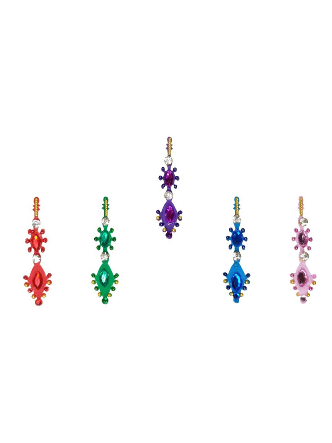 

Comet Busters Pack of 5 Handcrafted Beautiful Traditional Designer Bindis, Multi