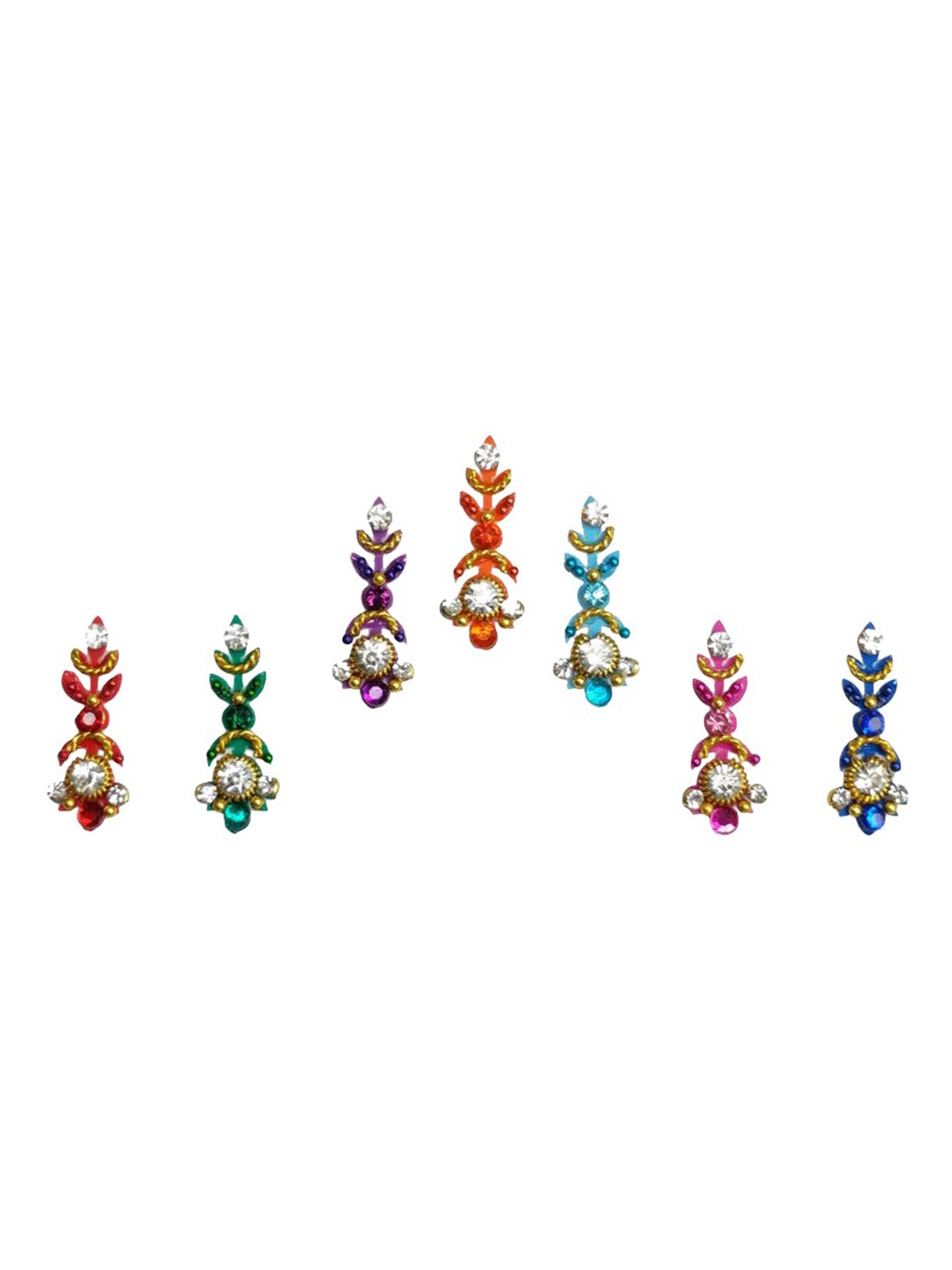 Comet Busters Women Pack of 7 Traditional Designer Bindis, Multi