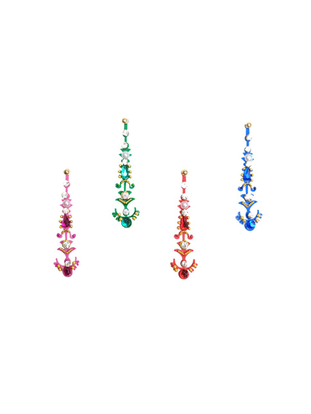 

Comet Busters 4 Pcs Multicoloured Stone Studded Bindi, Multi