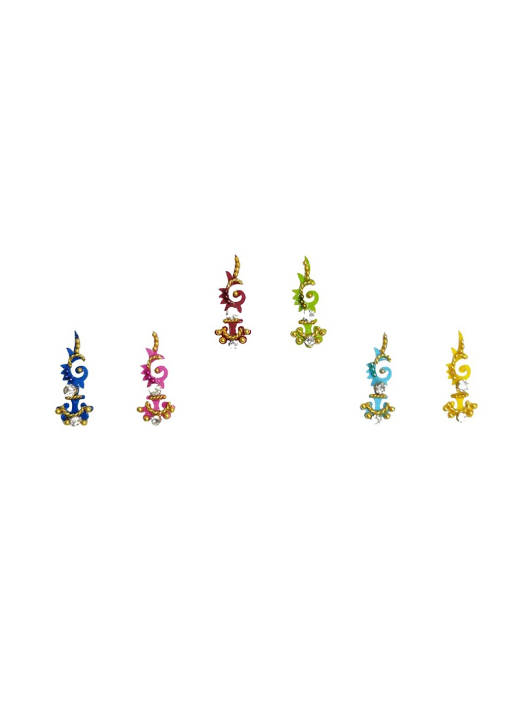 

Comet Busters Pack Of 6 Multicoloured Traditional Designer Bindis, Multi