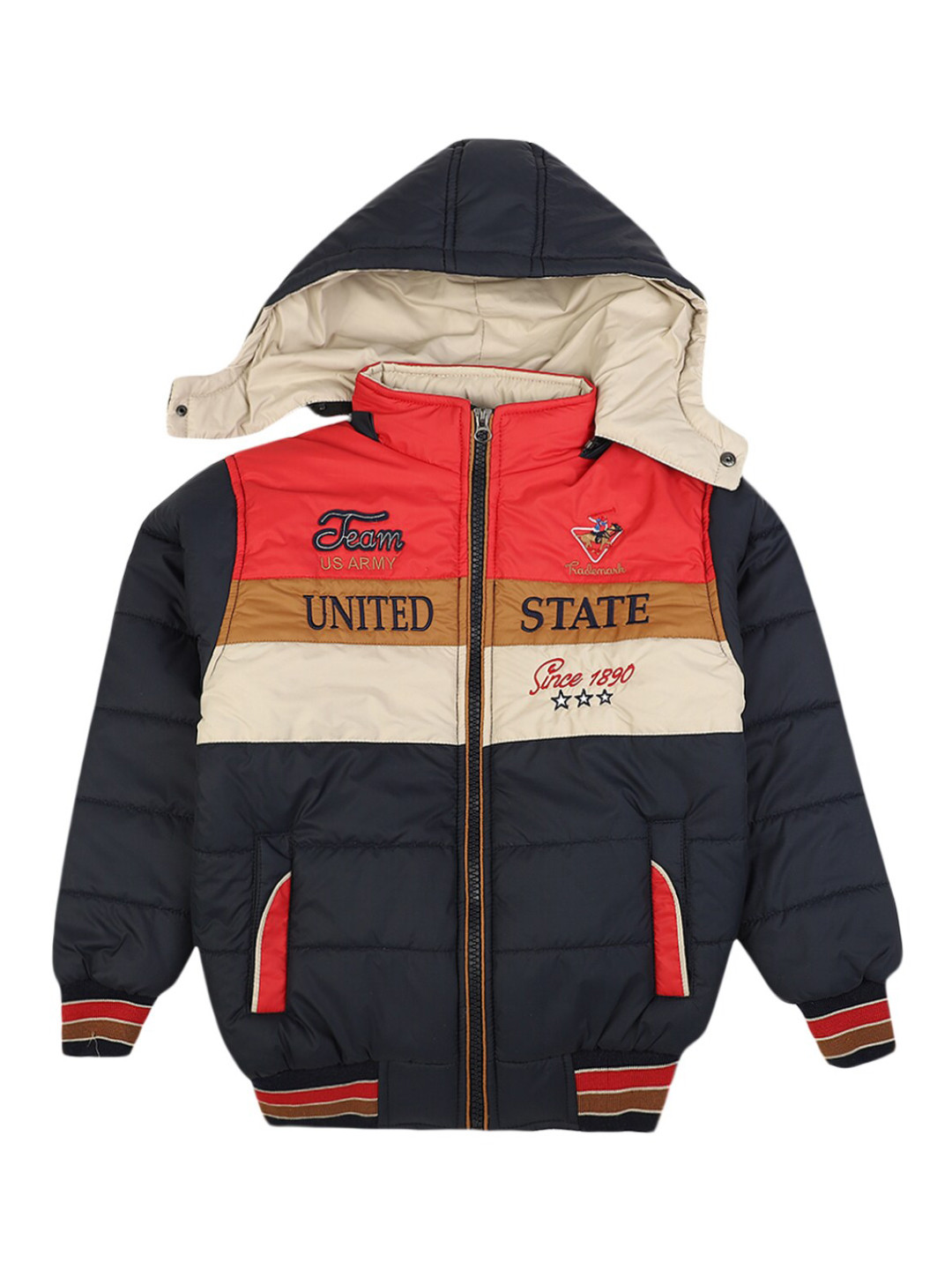 

V-Mart Boys Navy Blue Colourblocked Lightweight Bomber Jacket
