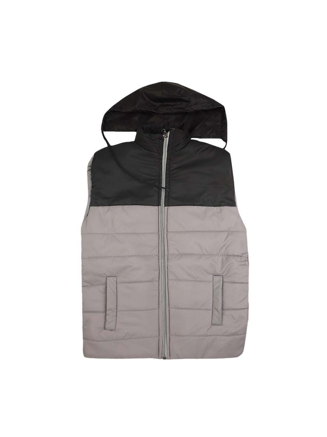 

V-Mart Boys Grey Colourblocked Lightweight Crop Puffer Jacket