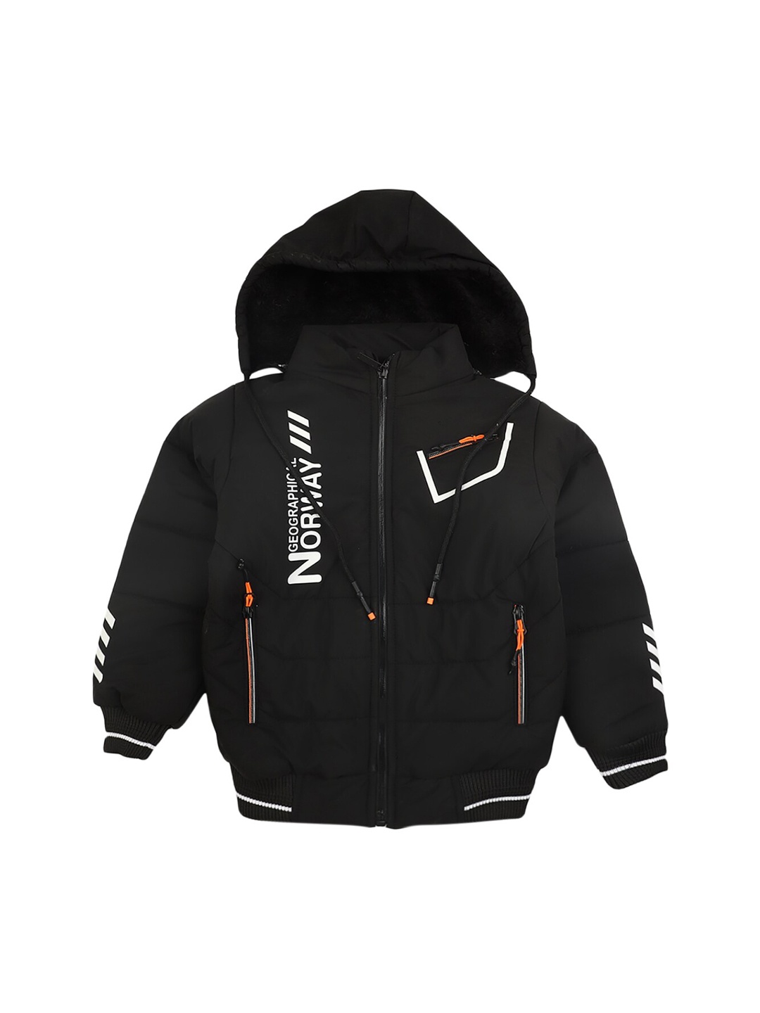 

V-Mart Boys Black Typography Lightweight Bomber Jacket