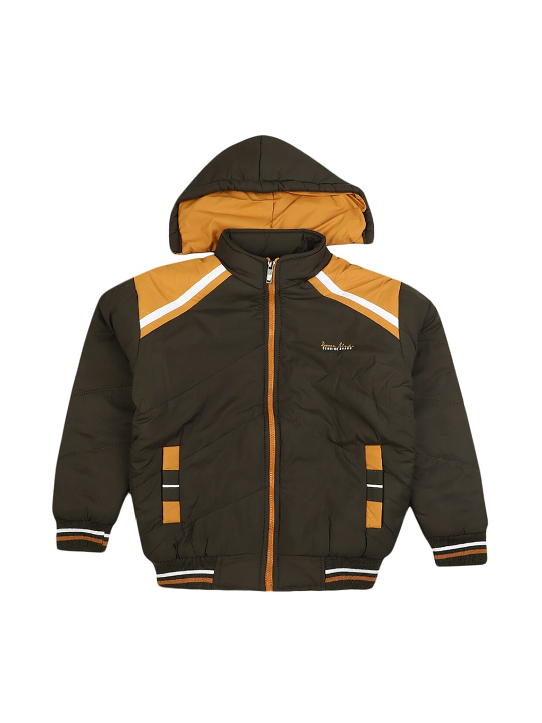 

V-Mart Boys Olive Green & Mustard Colourblocked Bomber Jacket