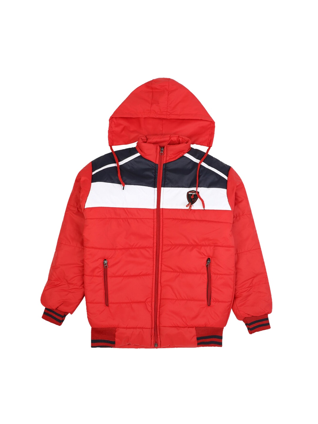 

V-Mart Boys Red & White Colourblocked Lightweight Padded Jacket