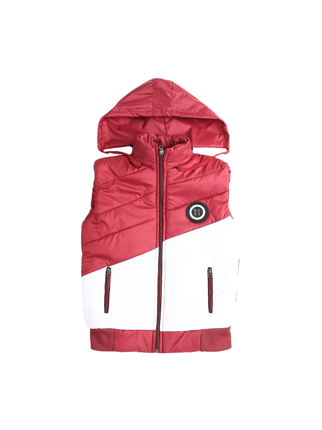 

V-Mart Boys Maroon and White Colourblocked Lightweight Padded Jacket