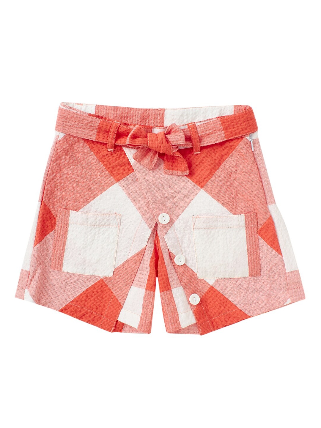 

Cub McPaws Girls Red Checked Printed Shorts