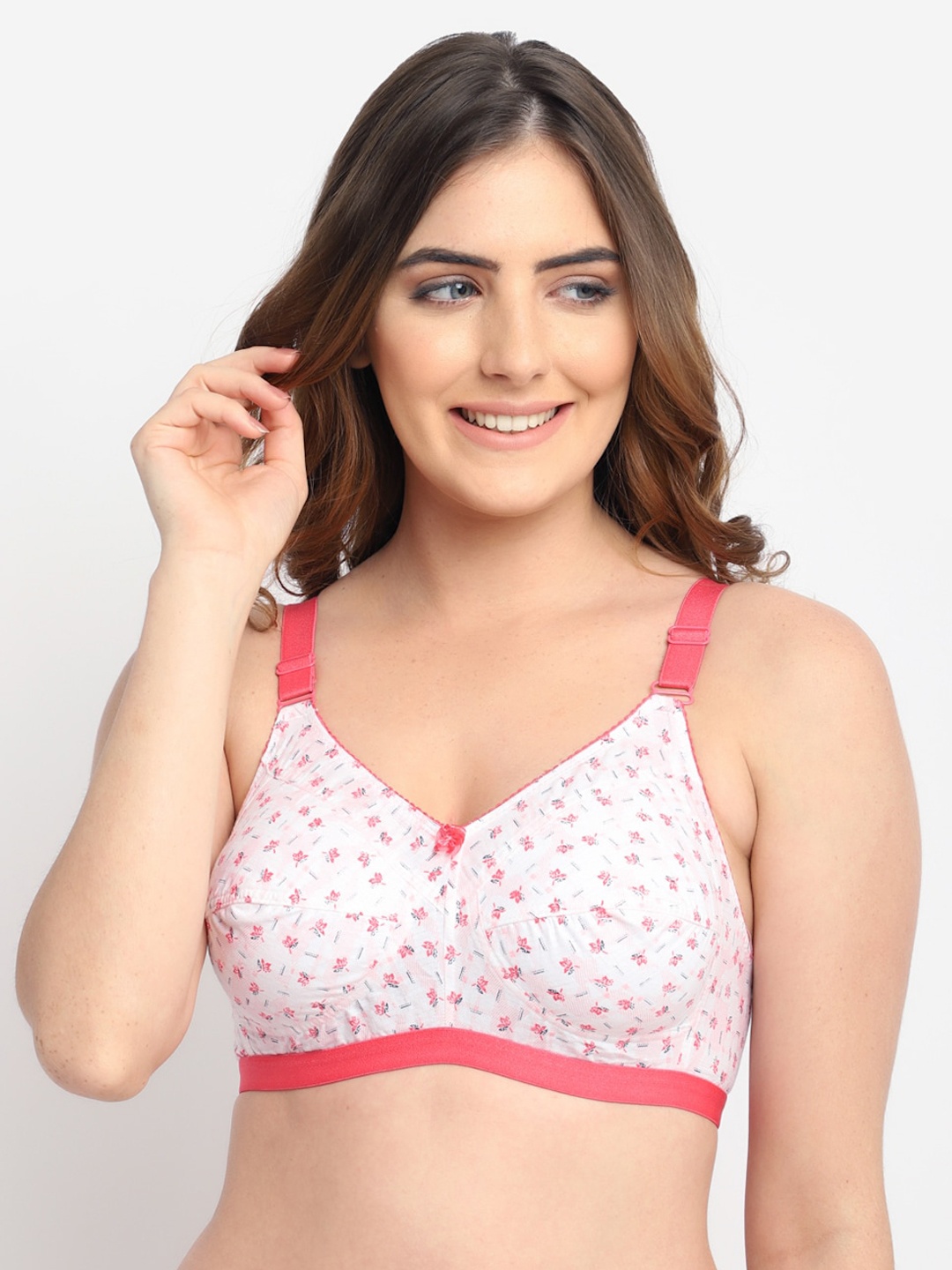 

GRACIT Pink & White Floral Bra