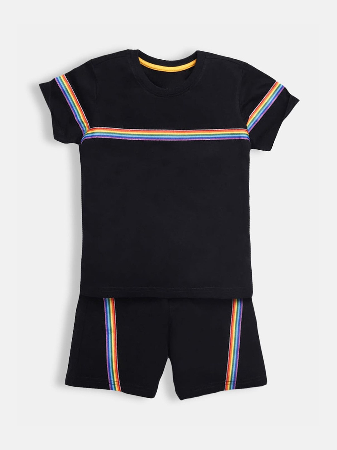 

Hopscotch Boys Black & Blue Striped T-shirt with Shorts