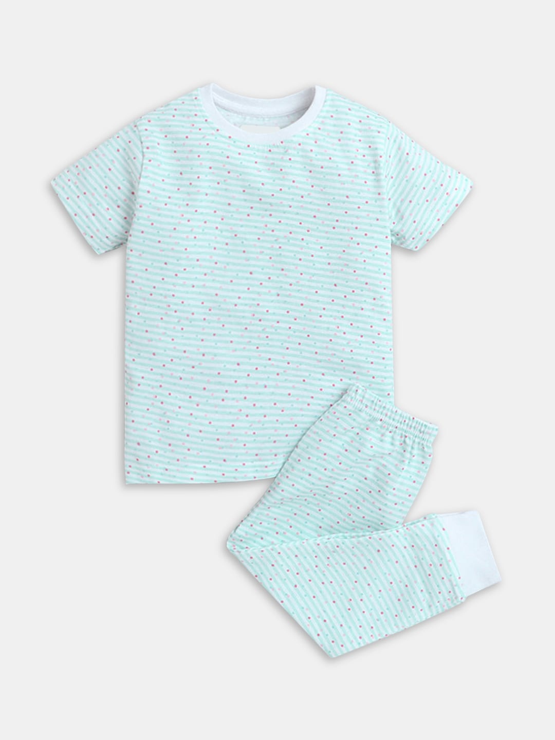 

Hopscotch Boys Blue & White Printed T-shirt with Trousers