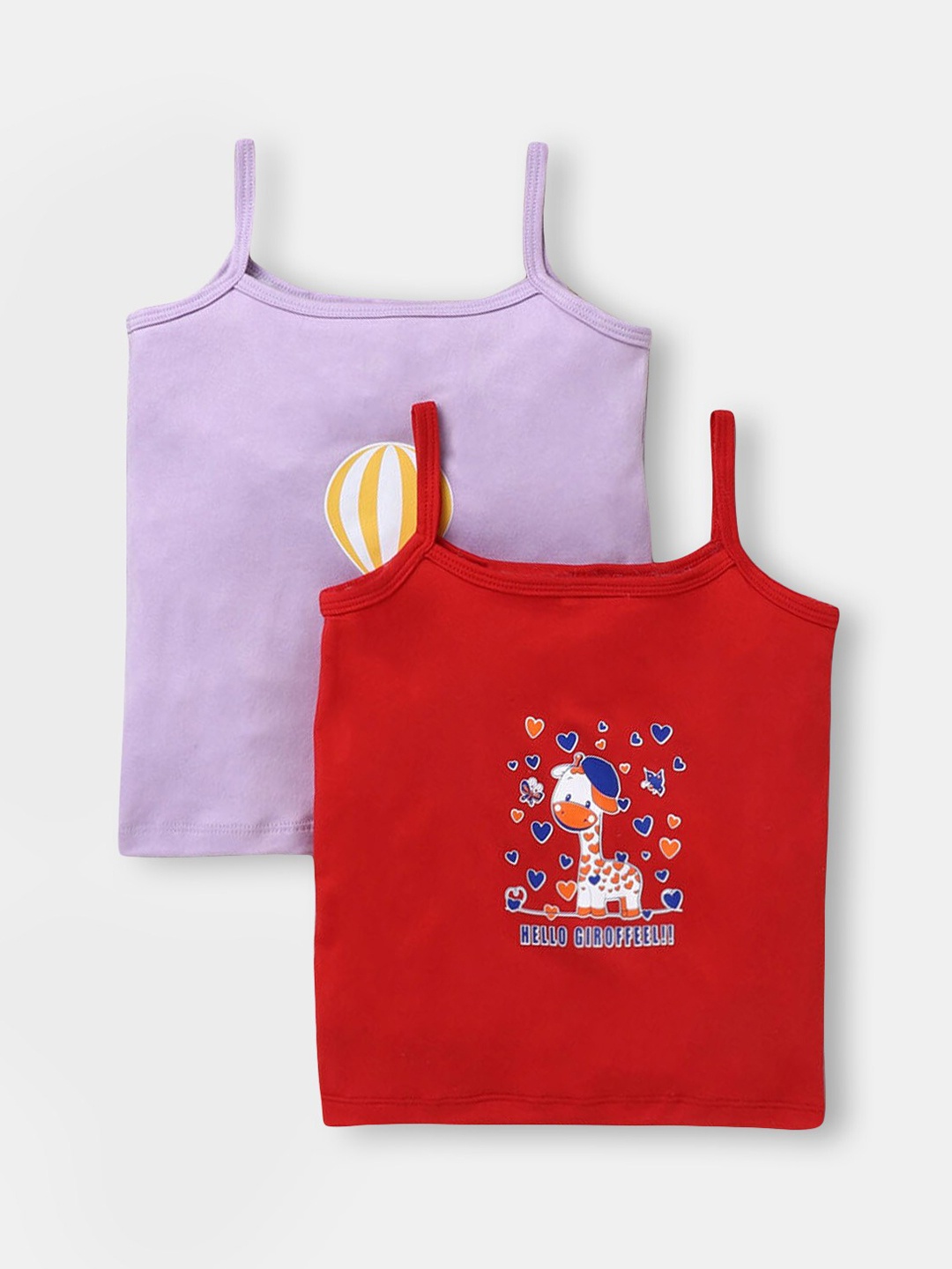 

Hopscotch Girls Pack Of 2 Blue & Red Printed Camisoles