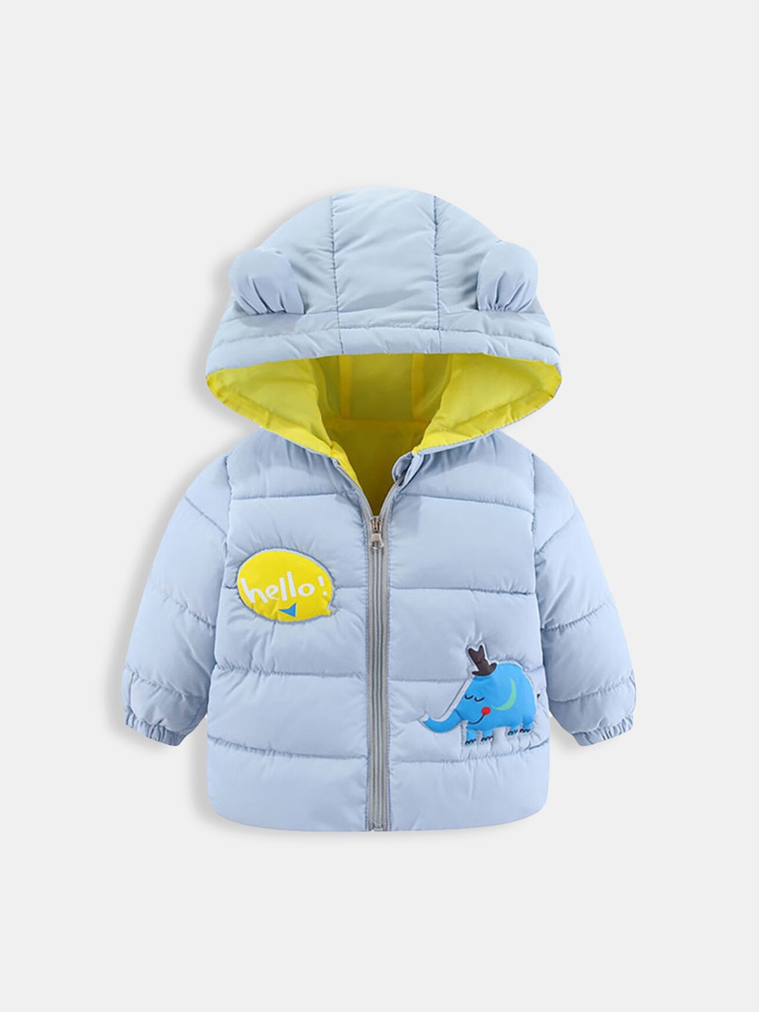 

Hopscotch Boys Blue Solid Puffer Jacket