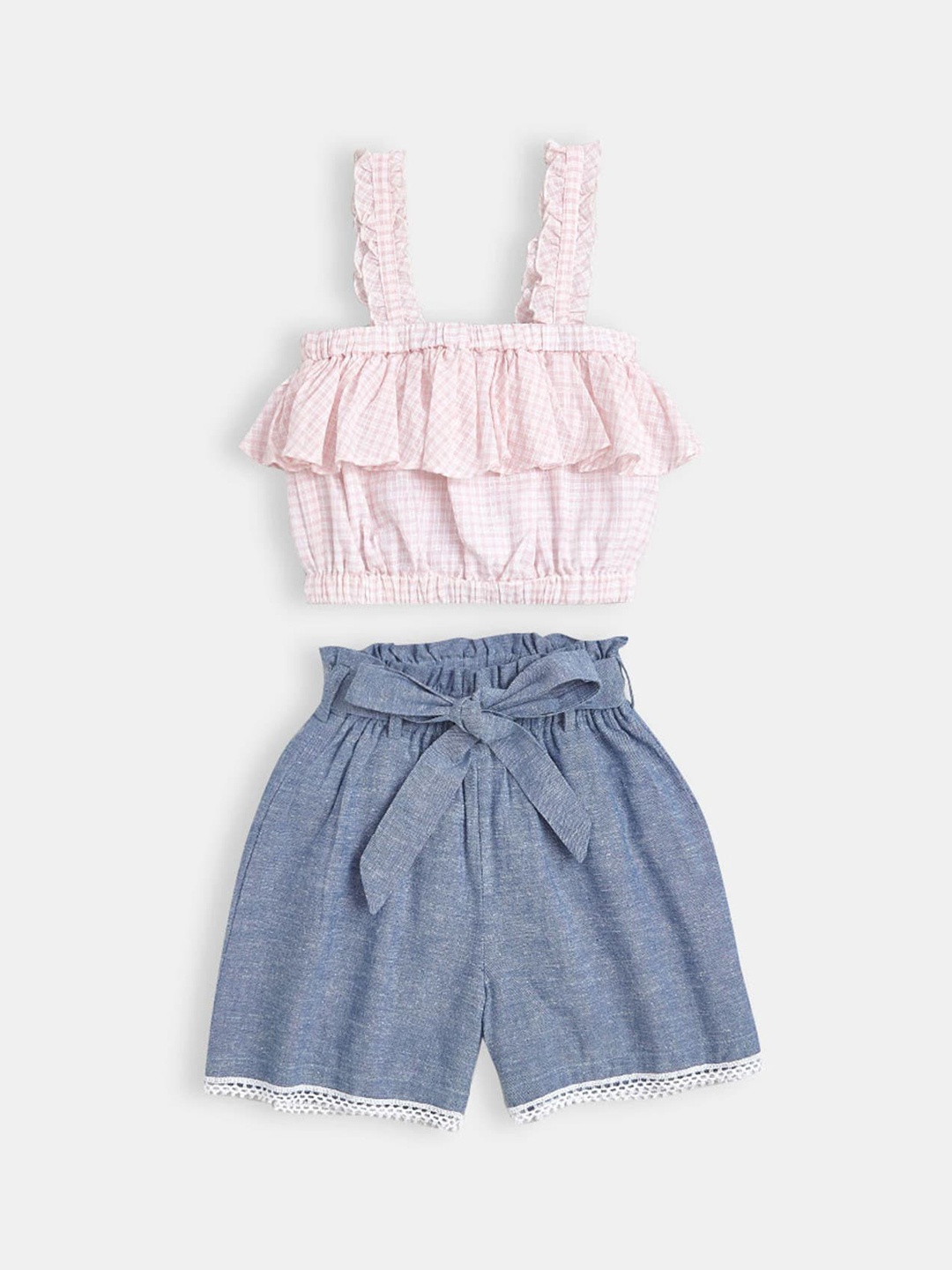 

Hopscotch Girls Pink & Grey Top with Shorts