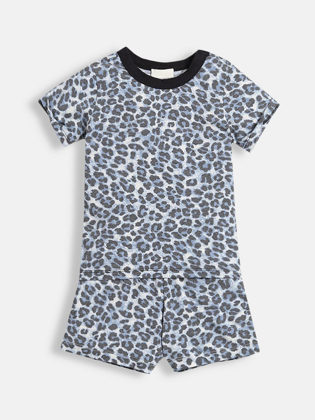 

Hopscotch Boys Grey & Black Printed Clothing Set