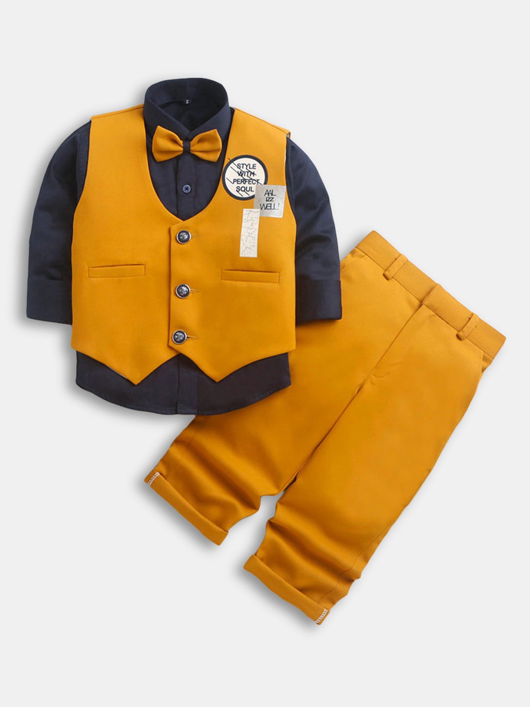 

Hopscotch Boys Yellow & Black Shirt with Trousers