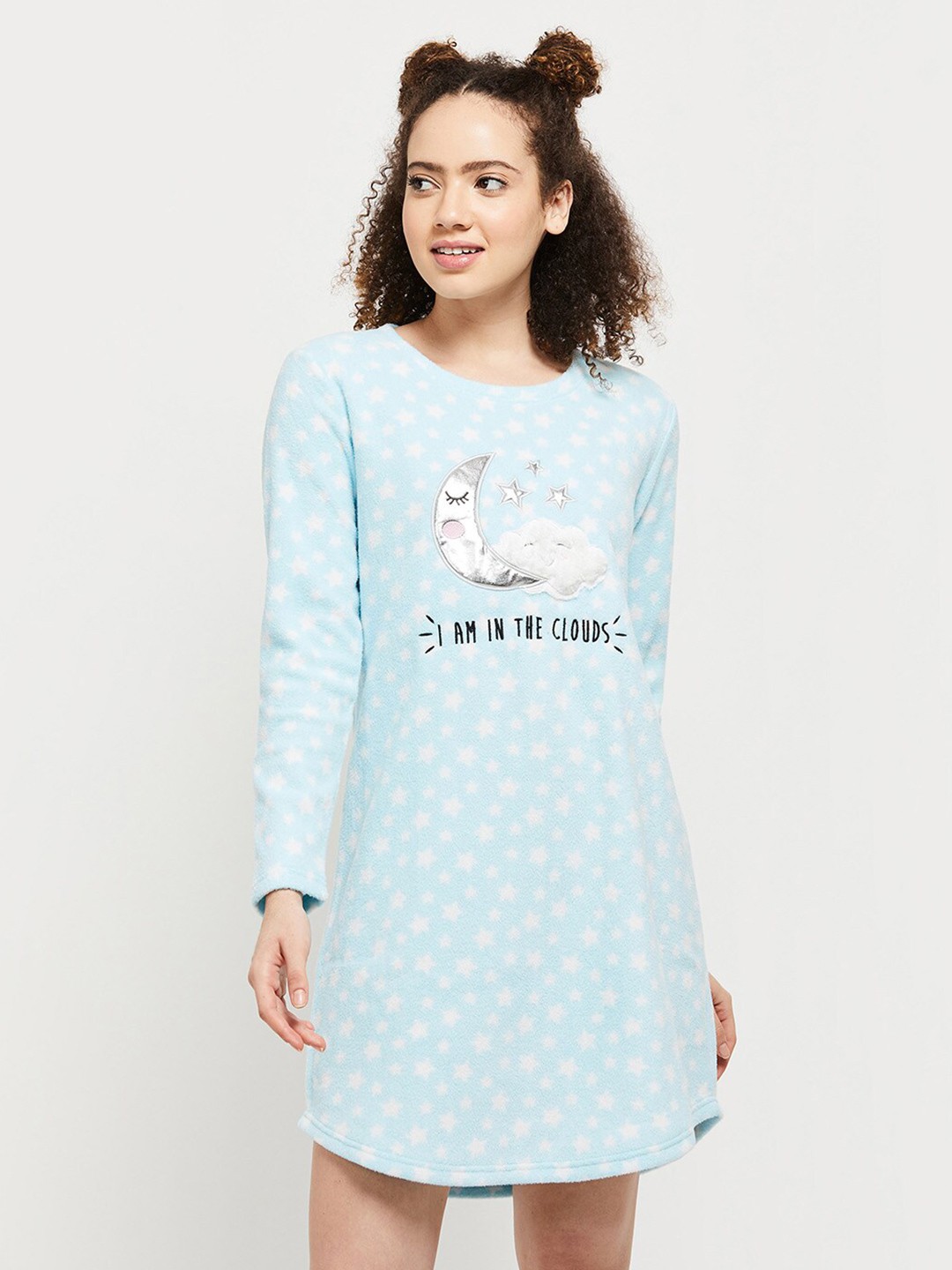 

Max Women Blue Printed Nightdress