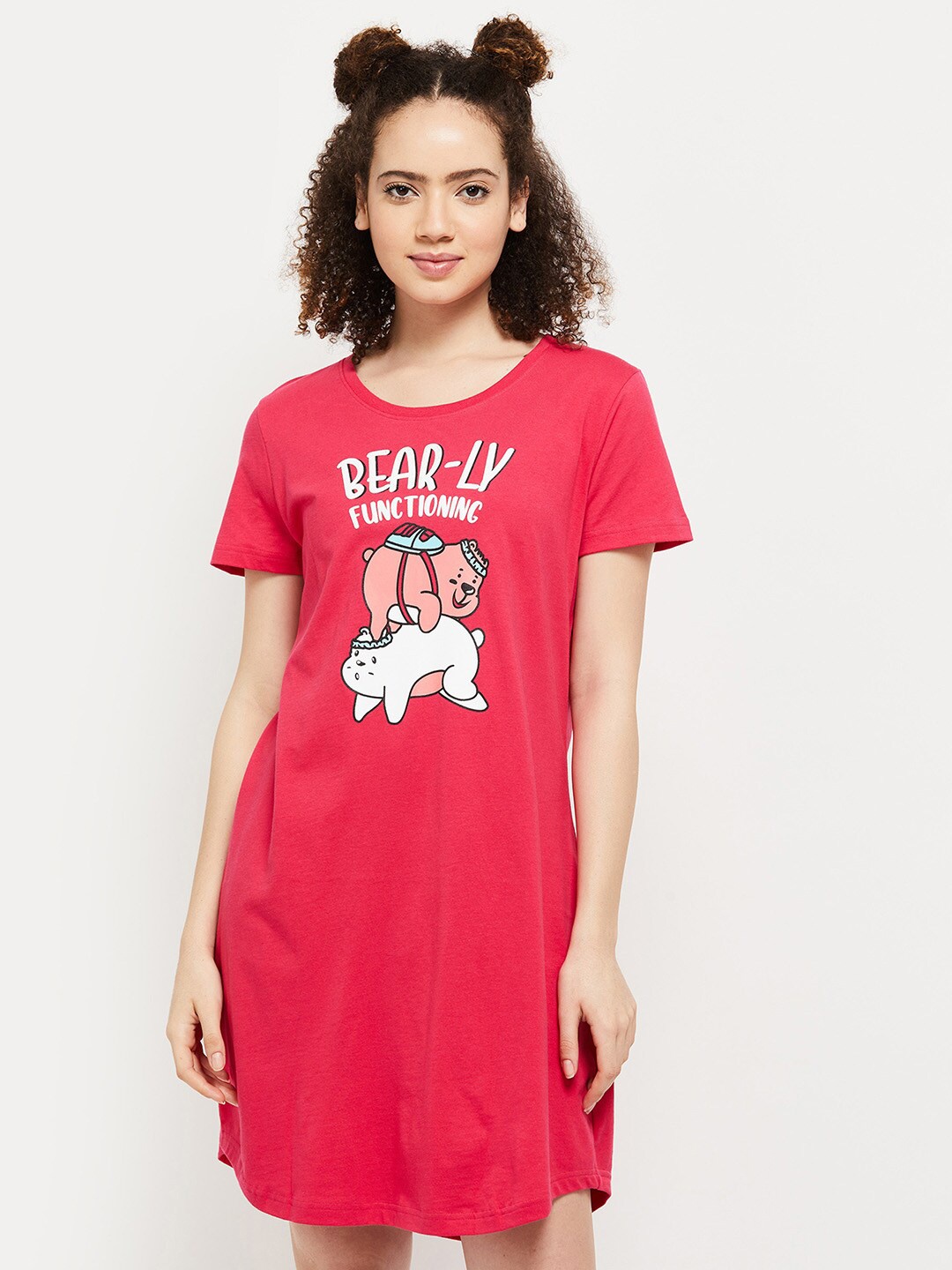 

max Pink Printed Pure Cotton Nightdress