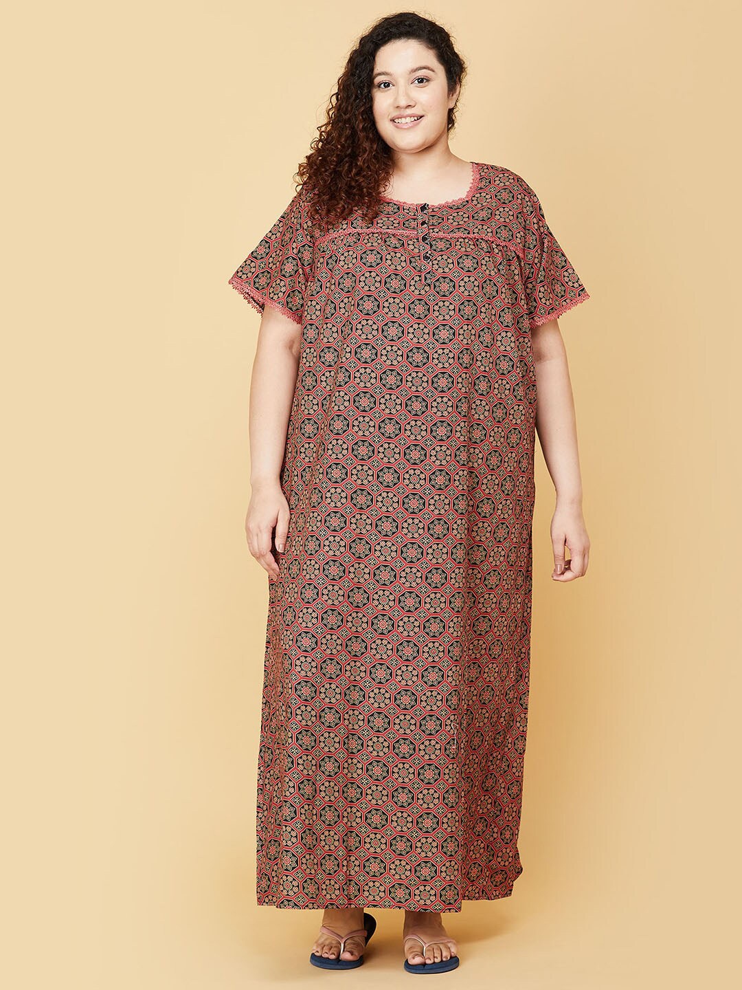 

max Black Printed Maxi Nightdress