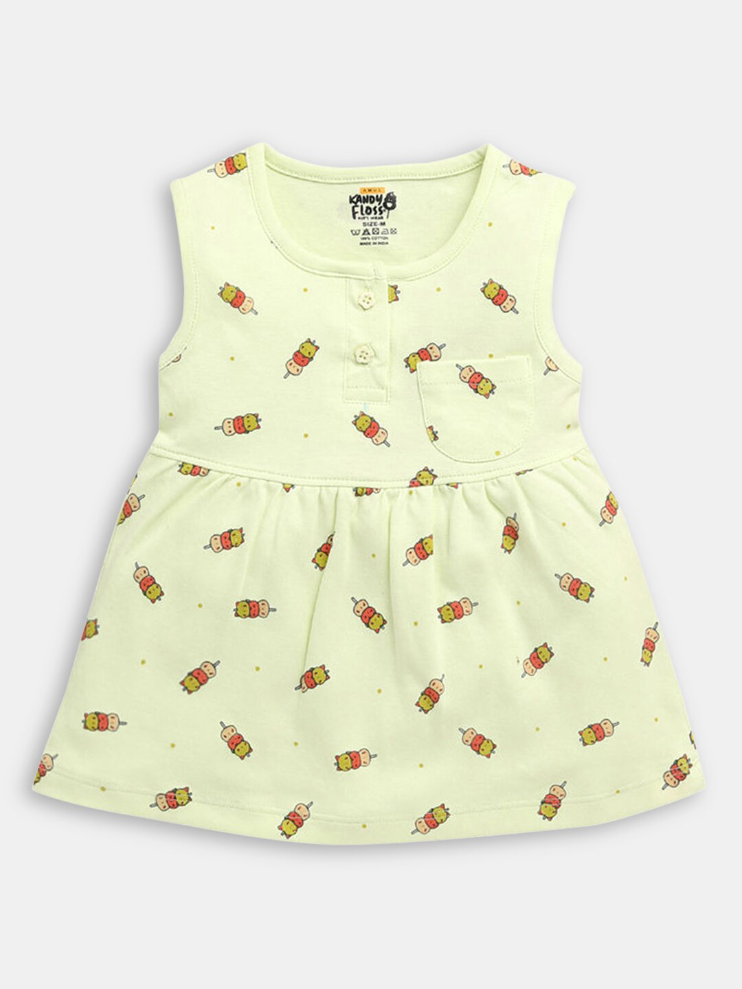 

Hopscotch Girls Yellow Printed A-Line Dress