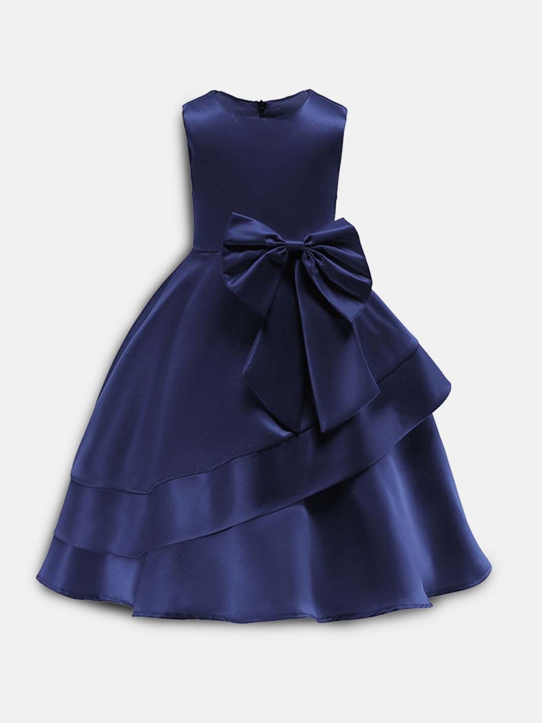 

Hopscotch Blue Satin Sleeveless Dress