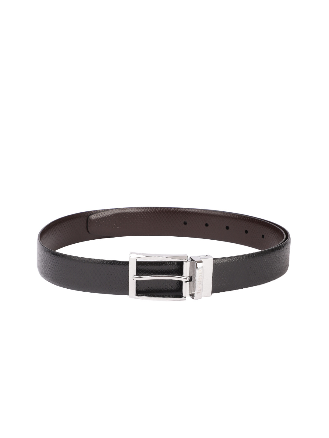 

Van Heusen Men Black & Brown Textured Reversible Leather Formal Belt