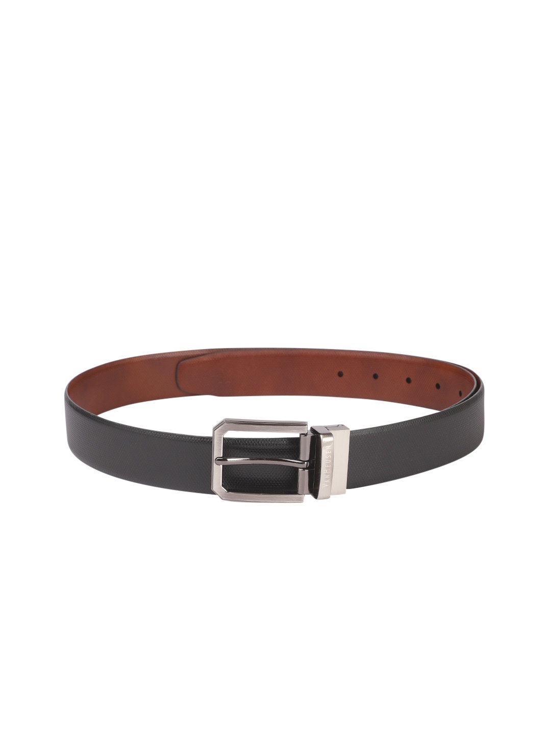

Van Heusen Men Black & Tan Brown Textured Reversible Leather Formal Belt