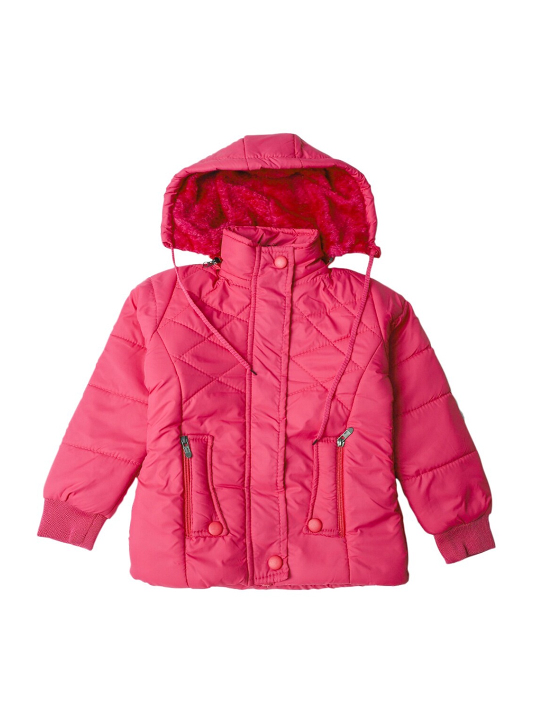 

V-Mart Girls Pink Lightweight Hooded Padded Jacket