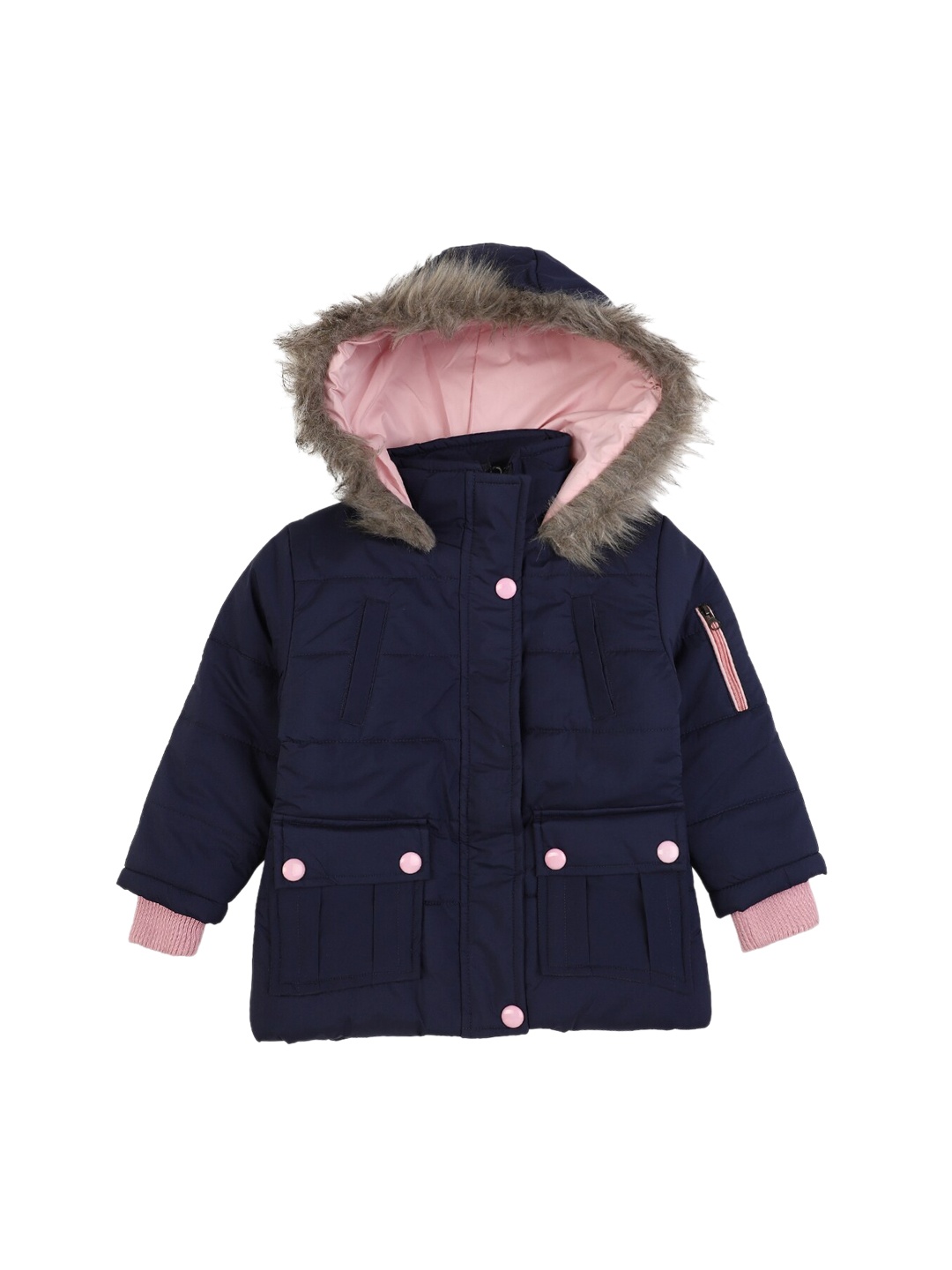 

V-Mart Girls Navy Blue Lightweight Parka Jacket