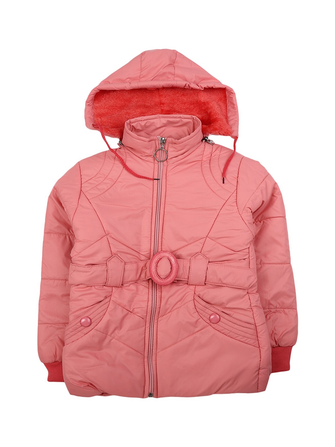 

V-Mart Girls Peach-Coloured Lightweight Bomber Jacket
