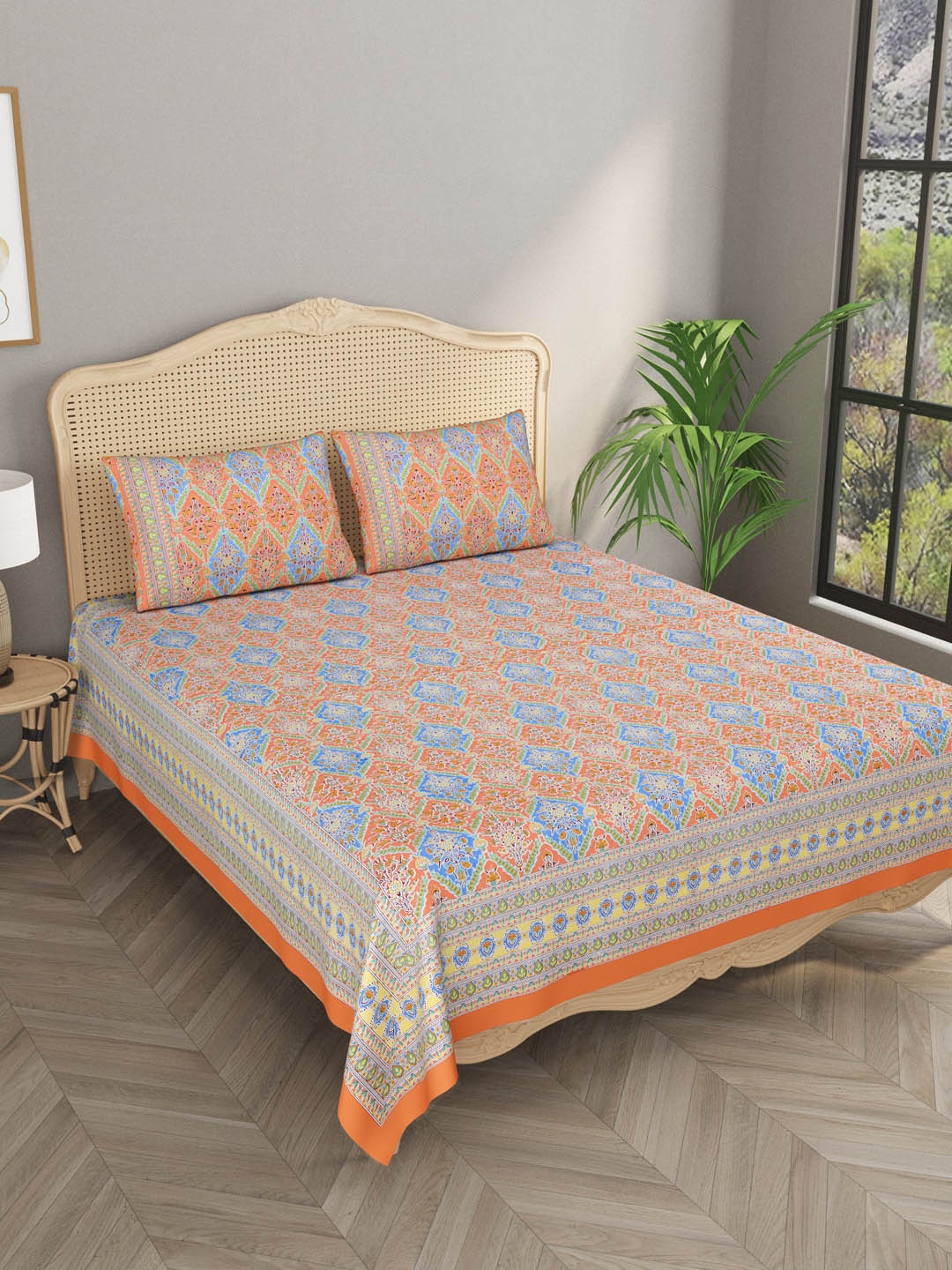 

Gulaab Jaipur Unisex Orange Bedsheets