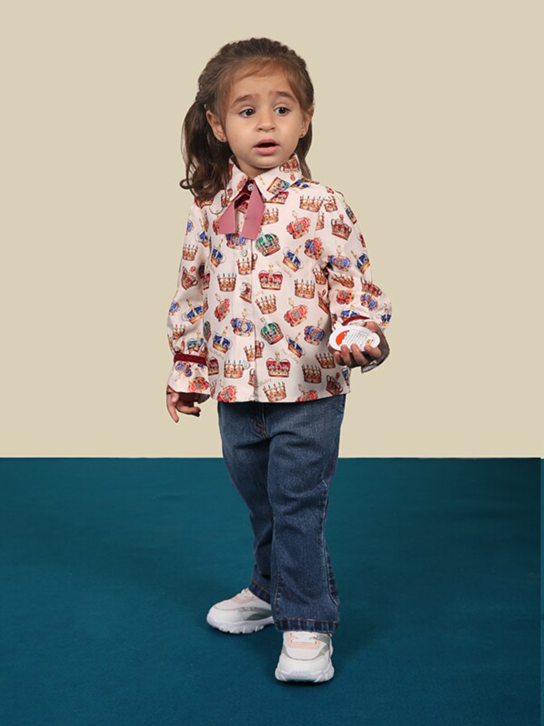 

One Friday Girls Multicoloured Floral Printed Casual Shirt, Multi