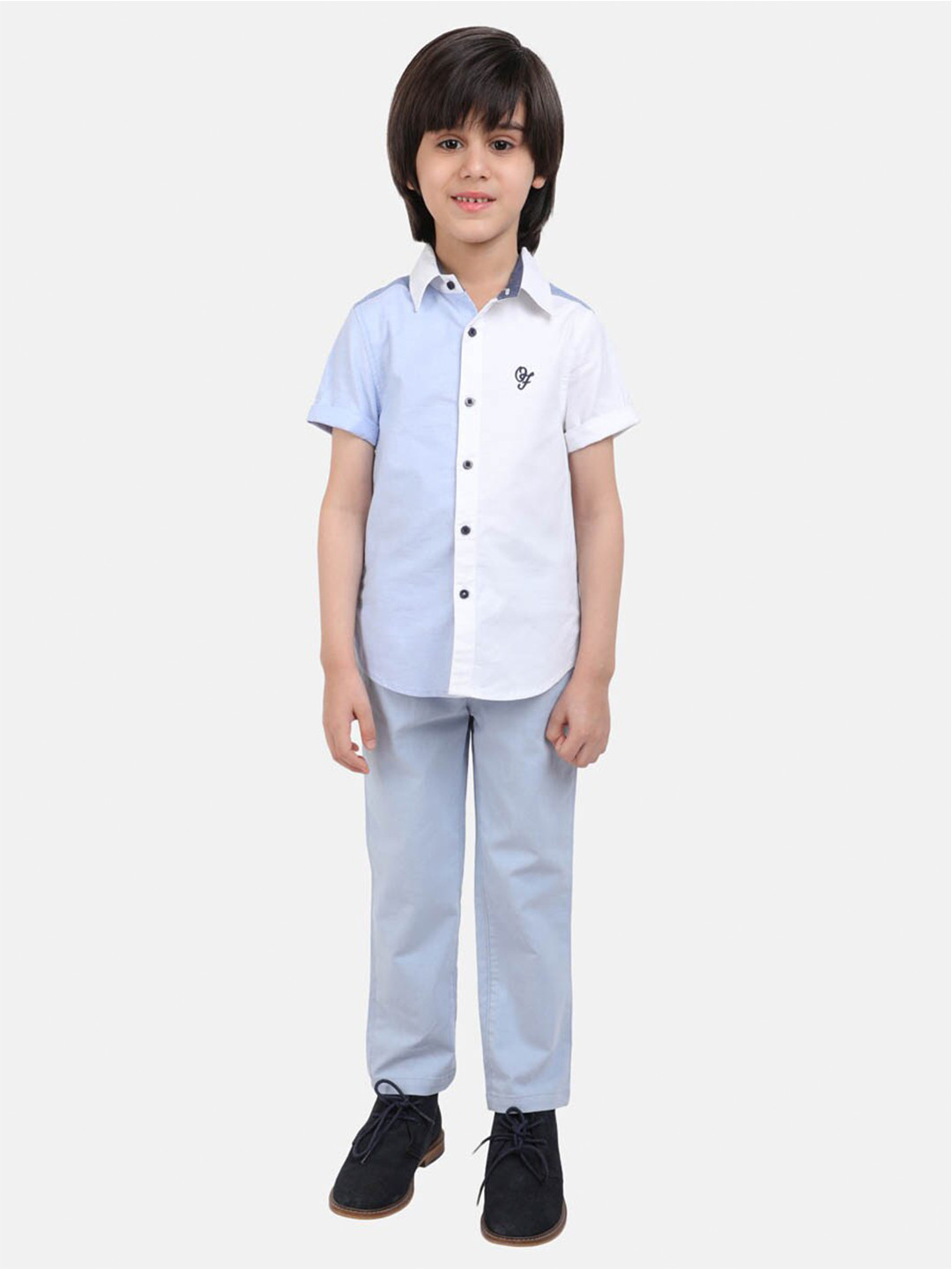 

One Friday Boys Blue Colourblocked Casual Shirt
