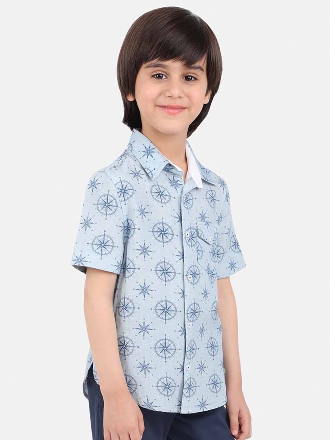 

One Friday Boys Blue Floral Printed Casual Shirt