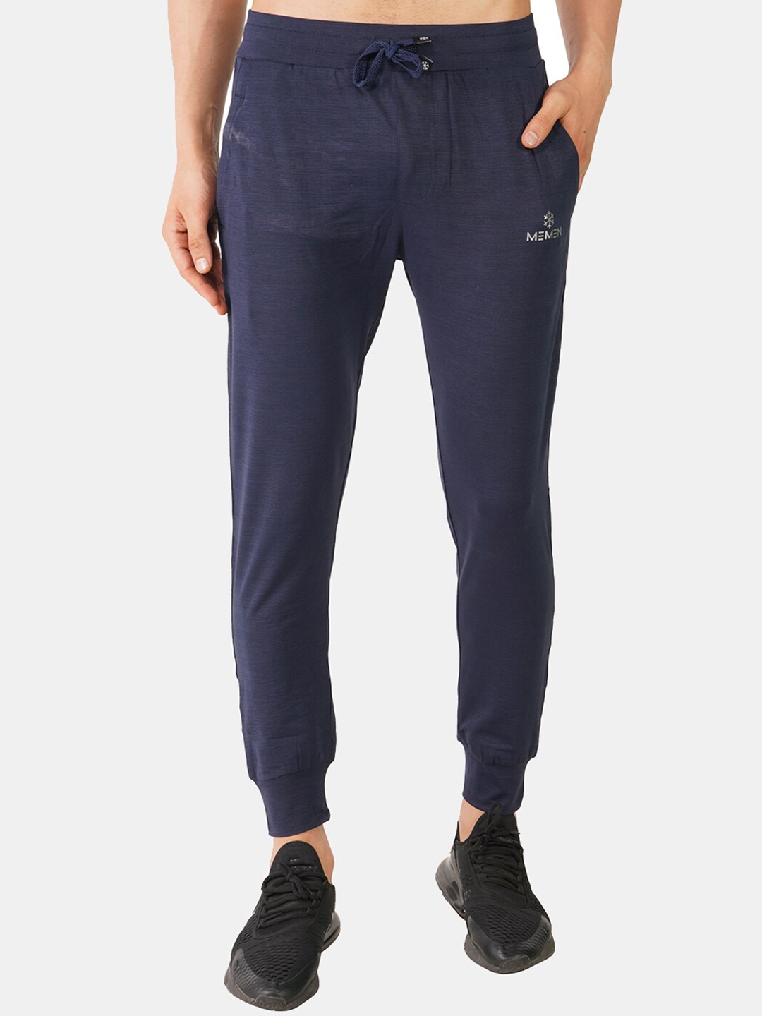 

MEMEN Men Navy Blue Solid Track Pants