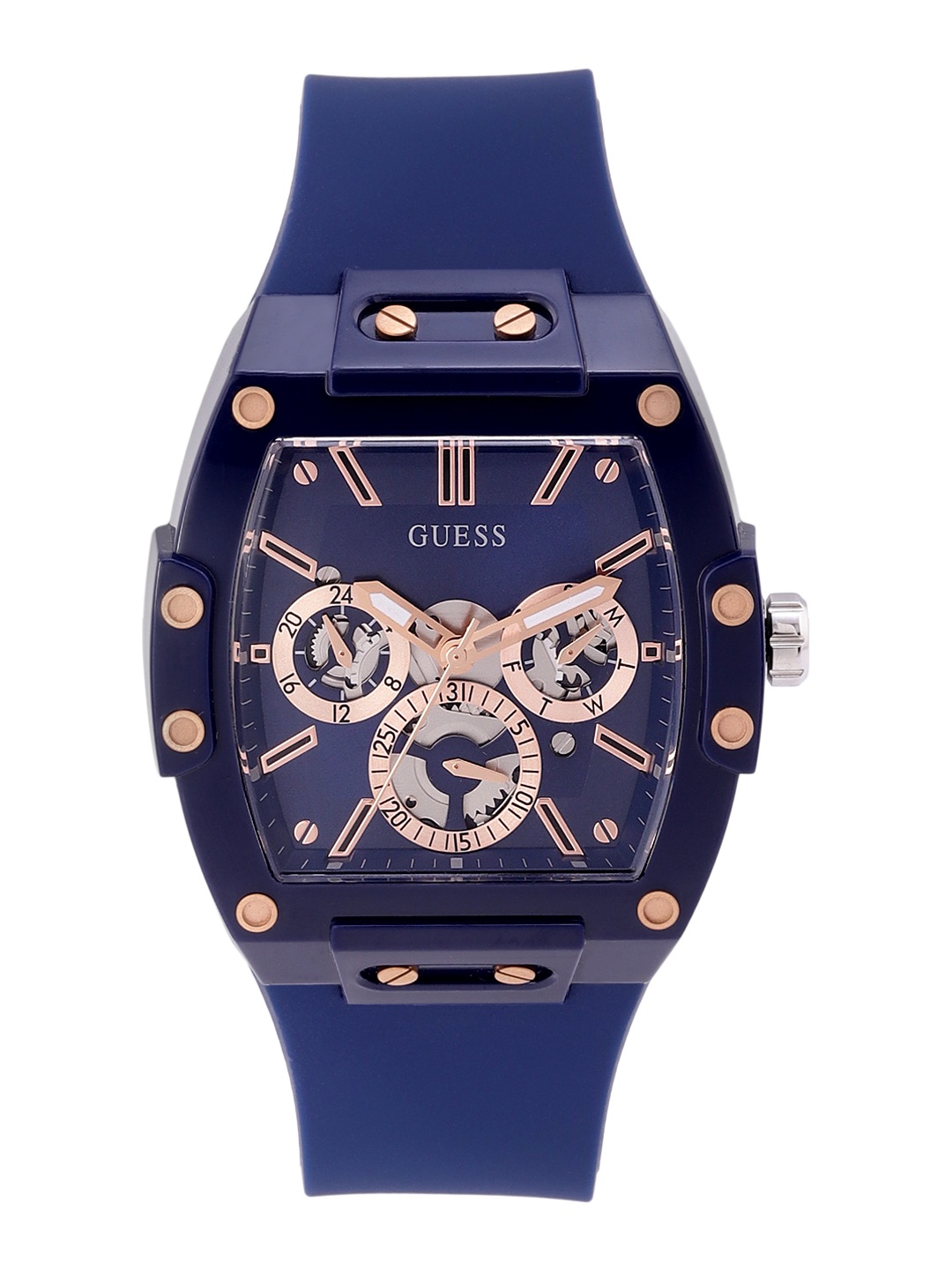 

GUESS Men Blue Dial & Straps Analogue Watch GW0203G7, Navy blue