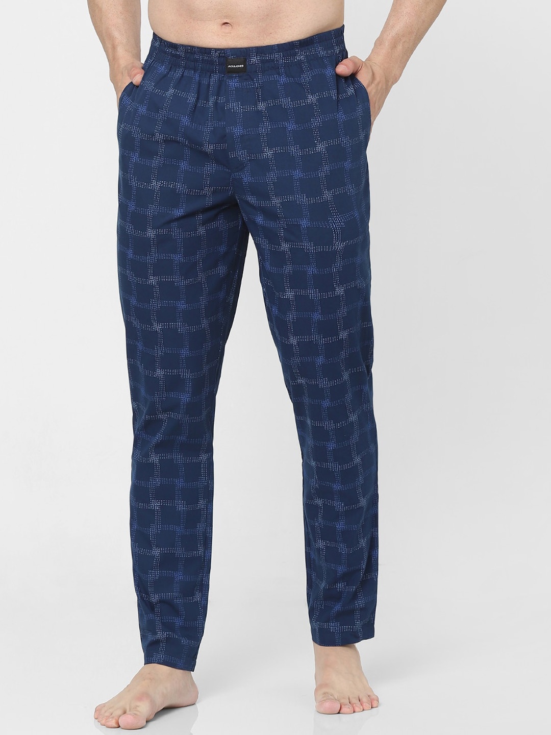 

Jack & Jones Men Blue Printed Lounge Pants