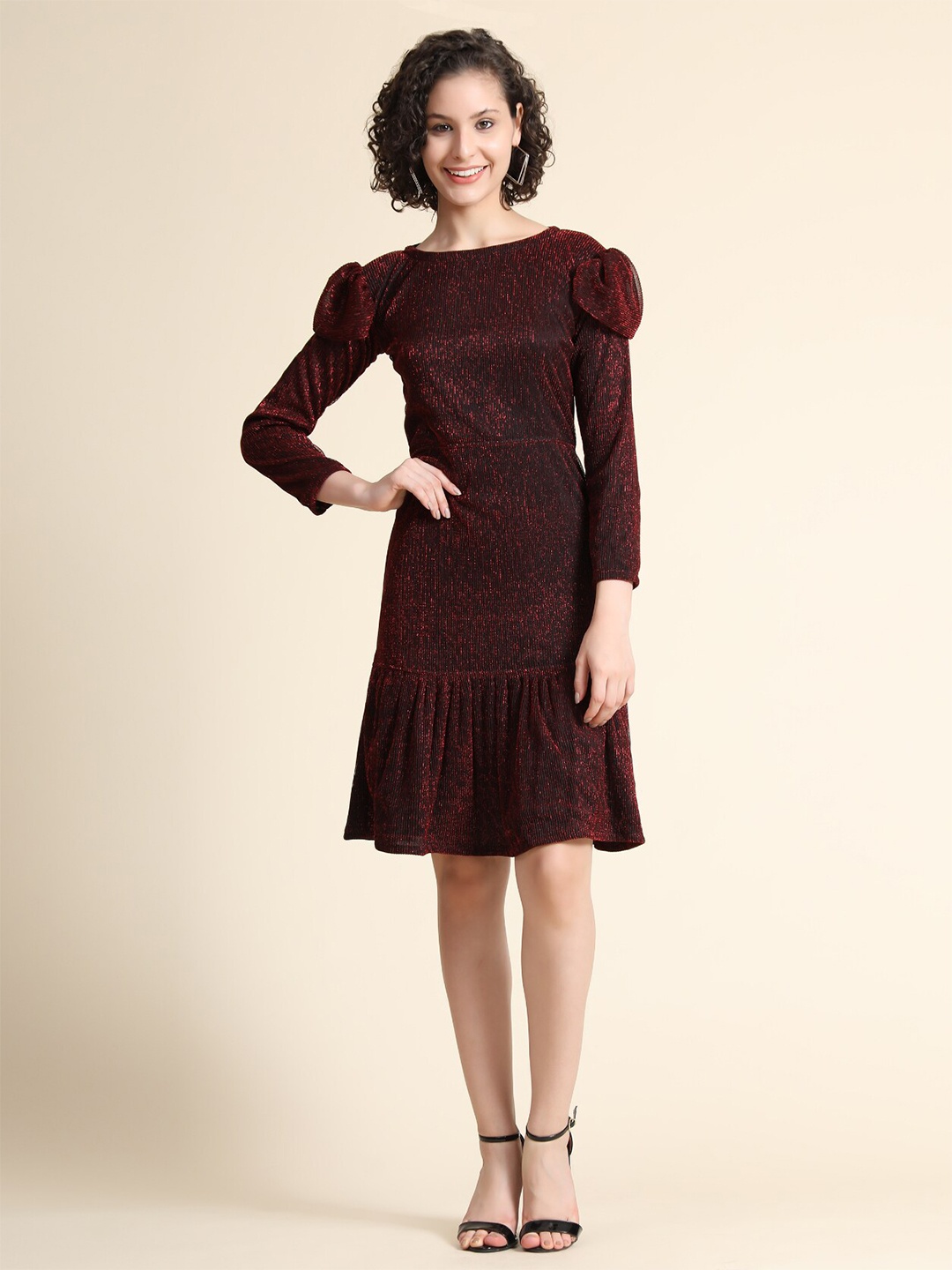 

WESTHOOD Women Maroon Drop-Waist Dress
