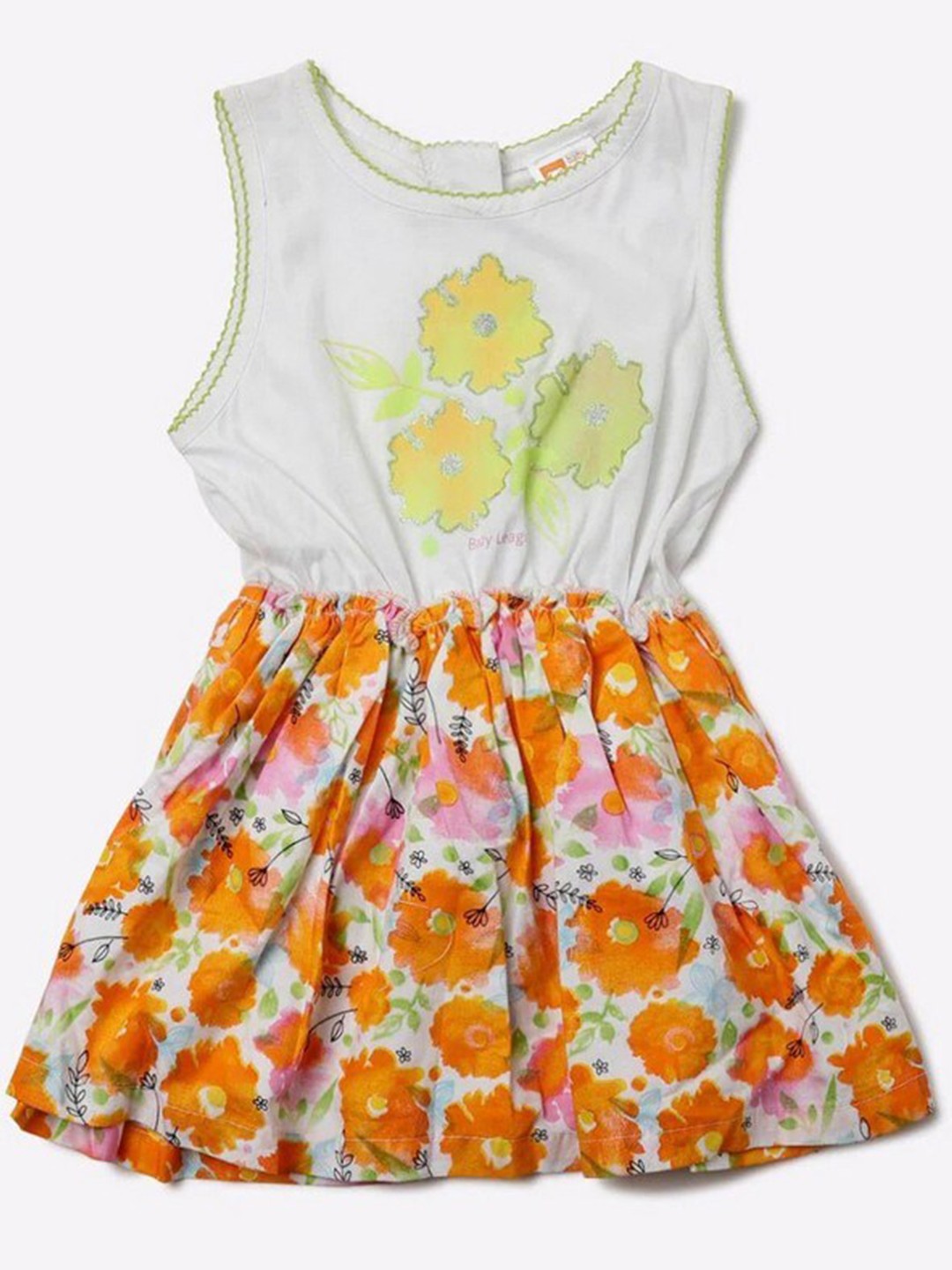 

612League White Fit & Flare Floral Dress