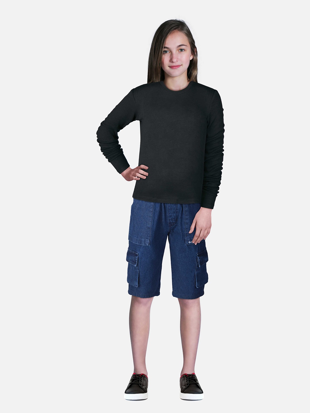 

Gini and Jony Boys Navy Blue Denim Cargo Shorts