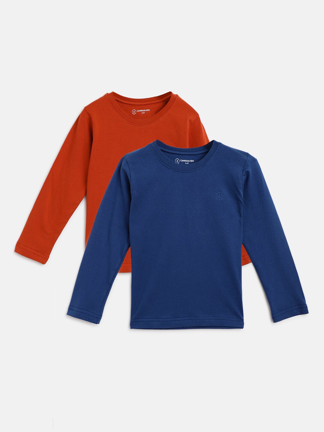 

Campana Boys Pack of 2 Rust & Blue Pure Cotton T-shirt