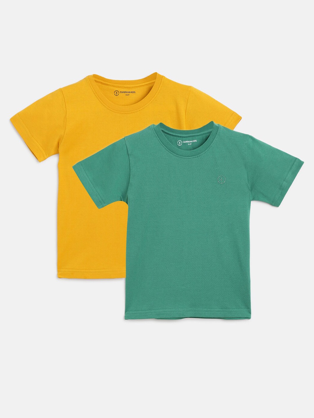 

Campana Boys Pack of 2 Yellow & Green Cotton T-shirt