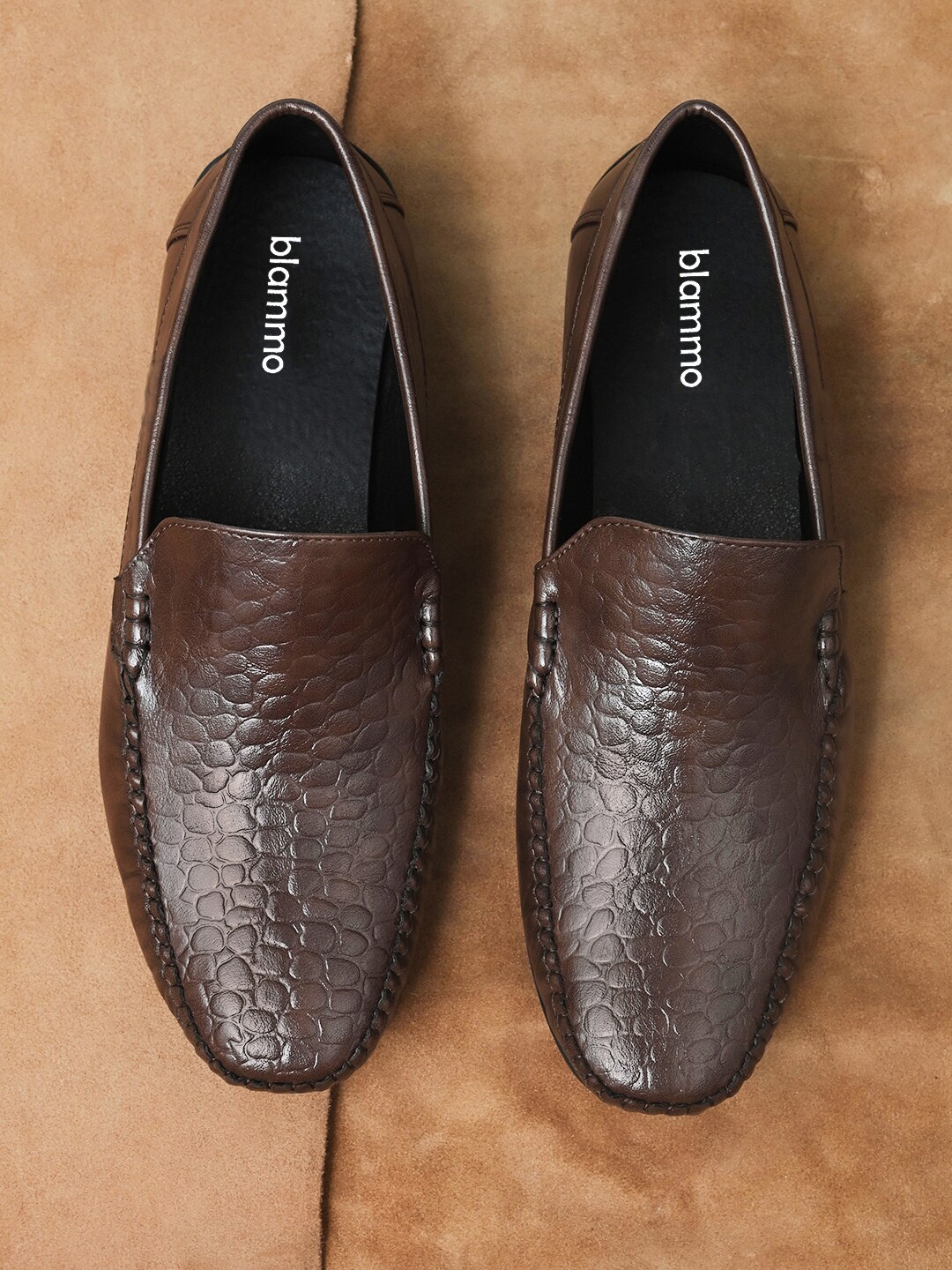 

Blammo Men Brown Textured Smart Casual Loafers