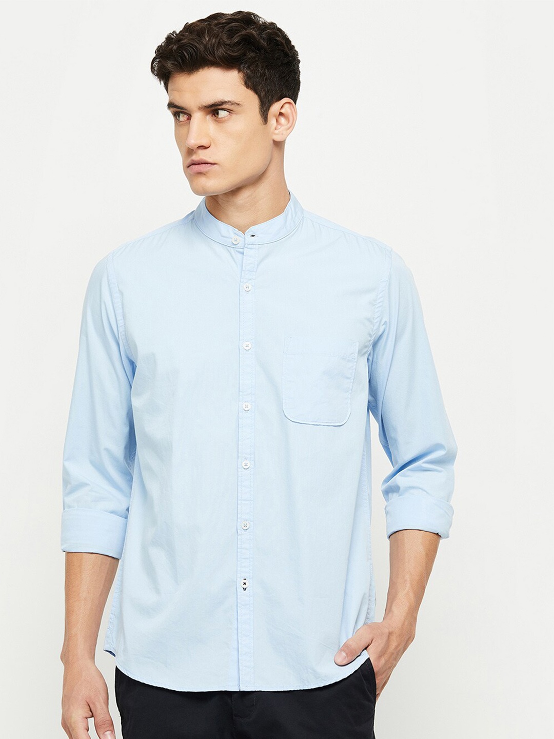 

max Men Blue Casual Shirt