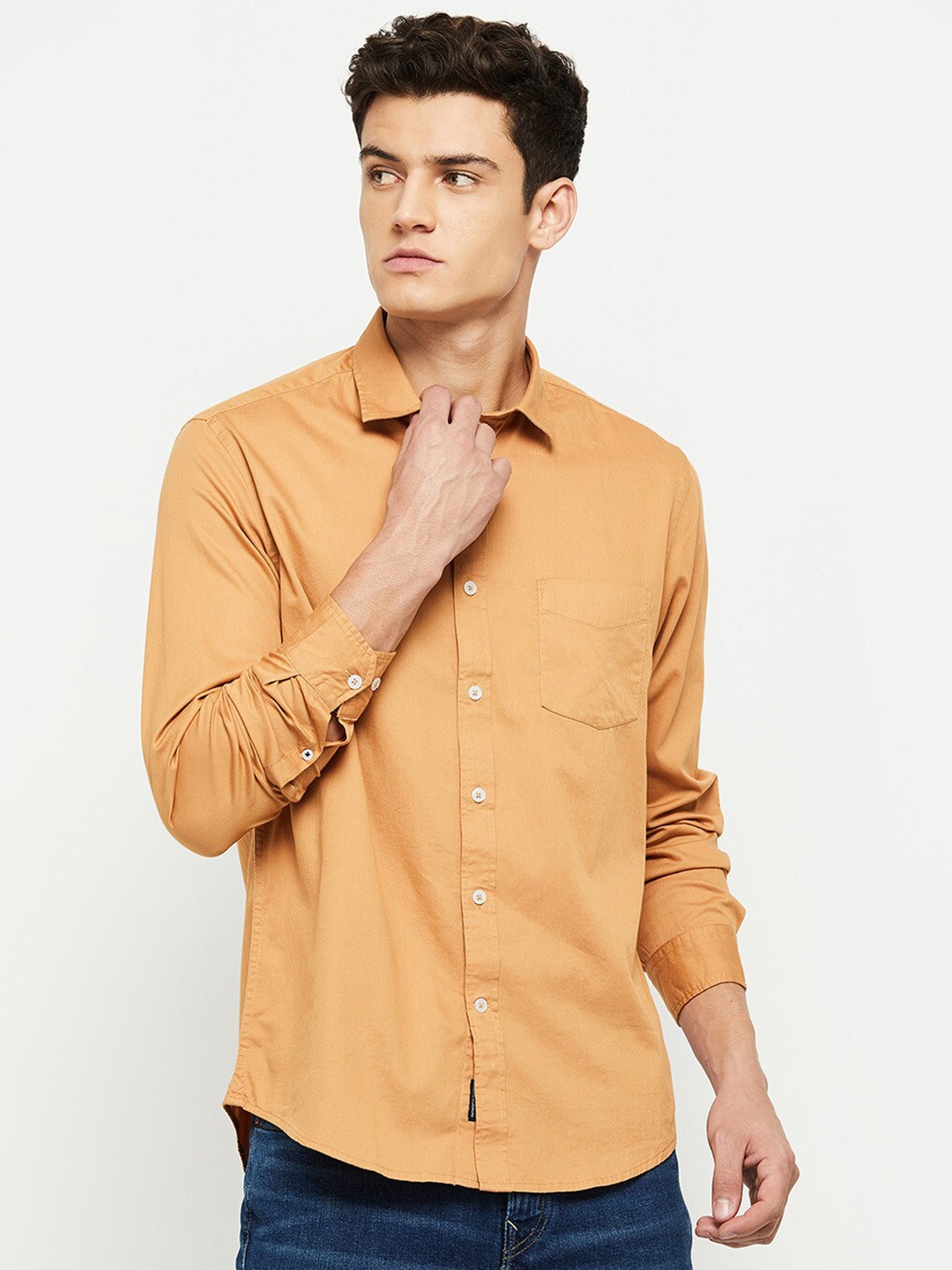 

max Men Mustard Casual Shirt
