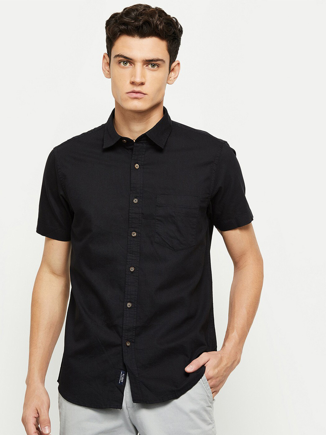 

max Men Black Casual Shirt