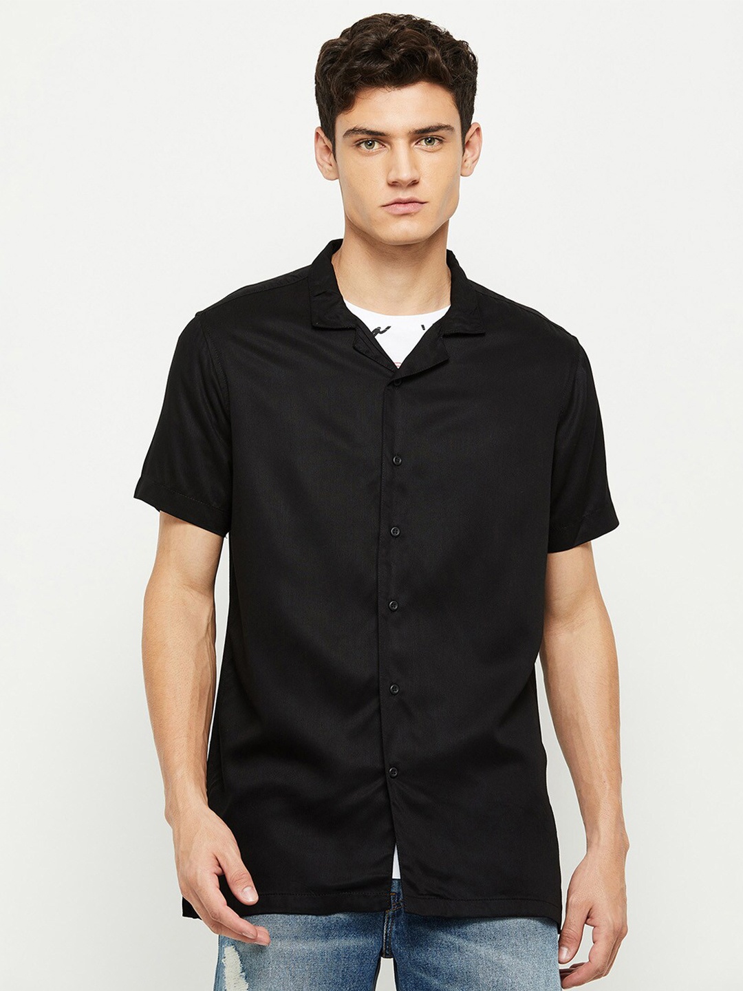 

Max Men Black Casual Shirt