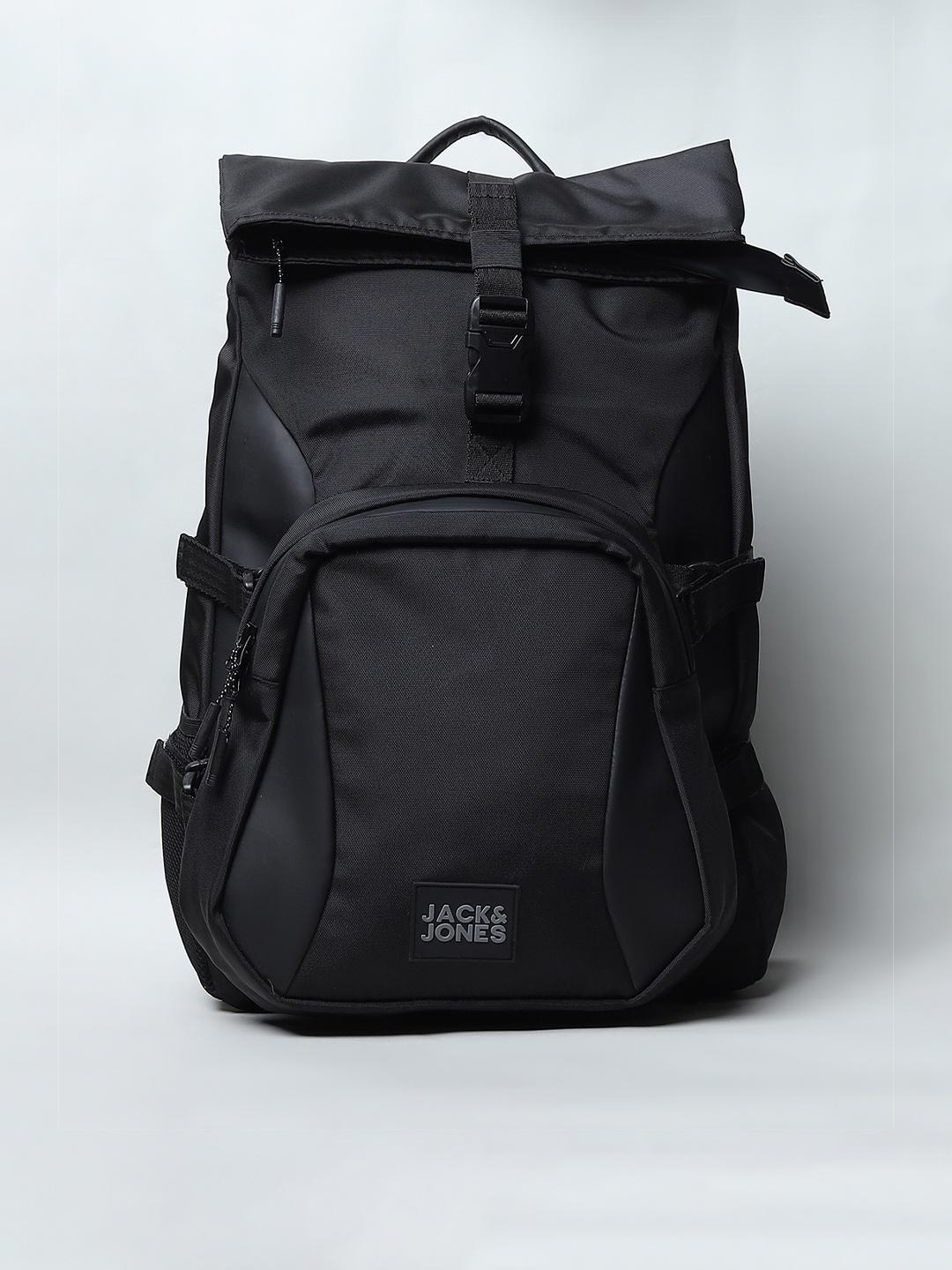 

Jack & Jones Men Black Jactrekker Rolltop Backpack